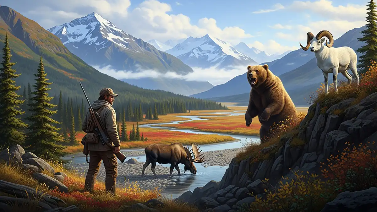 Paisajes y vida silvestre de Alaska para caza mayor